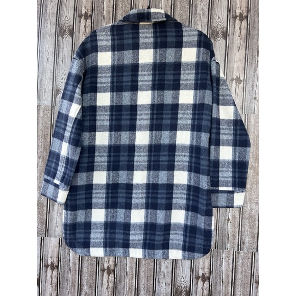 Banana Republic Women's Blue Plaid‎ Flannel Button Front Shacket  Size XS - Picture 10 of 10